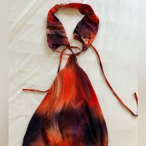 Cute mini summer dress! Size medium NEVER WORN! Partially backless